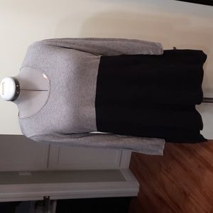 Grey Black sweater tunic angora size Large gently used